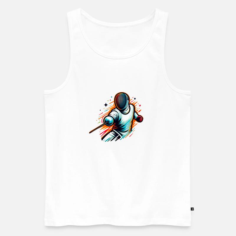 Fechten, Kampfkunst - Männer Premium Bio Tank Top - Weiß