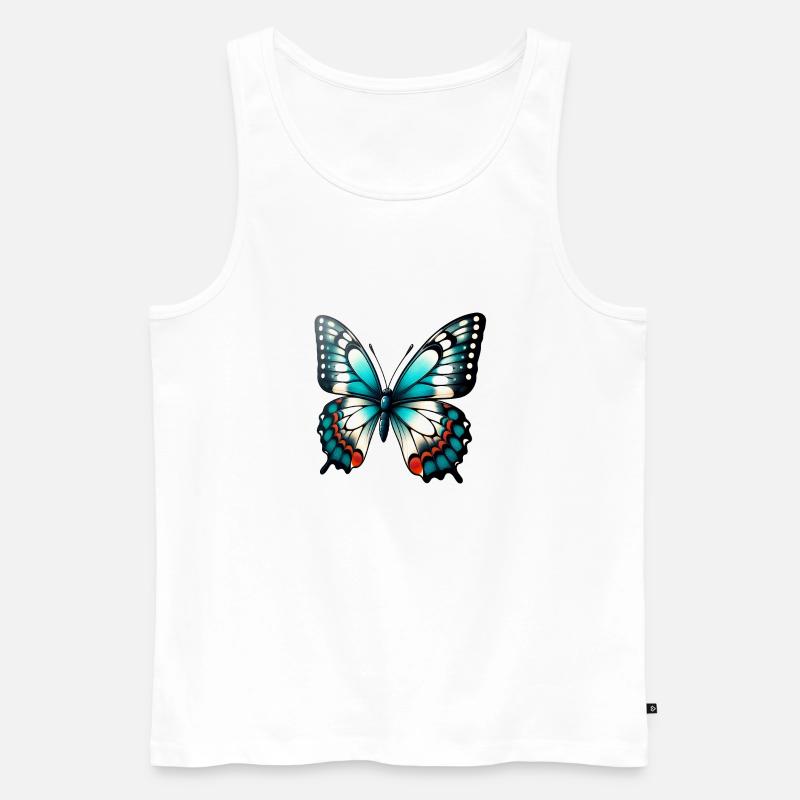 Farfalla Kawaii - Canottiera ecologica premium da uomo - bianco