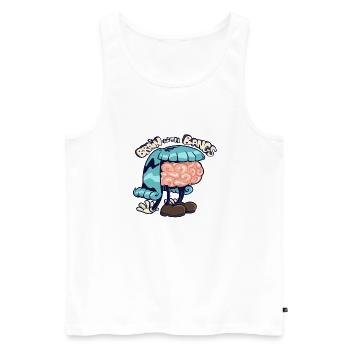 brain with bangs - Men's Premium Organic Tank Top - white - Front - AI Model Male 178 light (178cm)