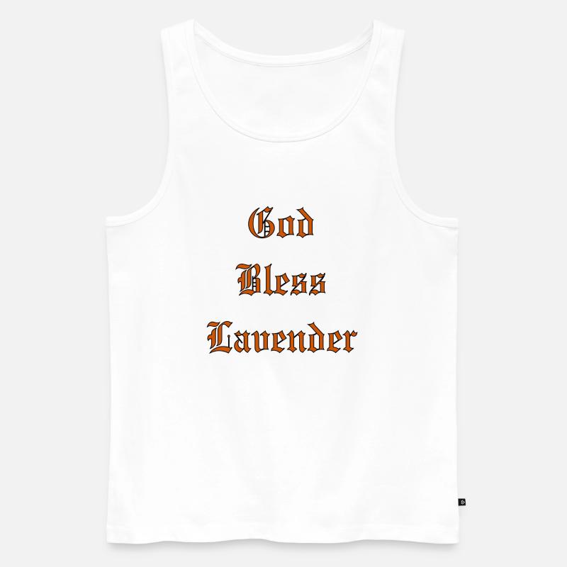 GodBlessLavender - Männer Premium Bio Tank Top - Weiß