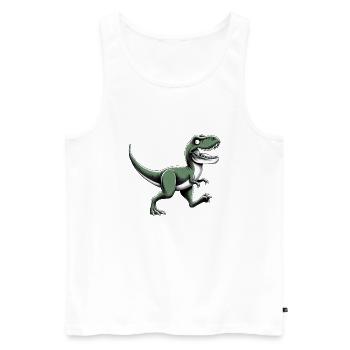 Velociraptor dynosaure Trex - Débardeur bio Premium Homme - blanc - Devant - Michal (187cm)