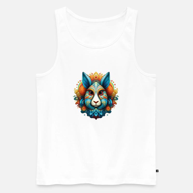 The Rabbit - Männer Premium Bio Tank Top - Weiß