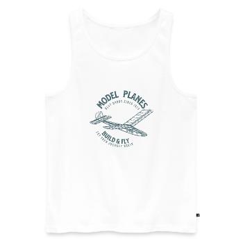Modellflugzeuge - Männer Premium Bio Tank Top - Weiß - Vorne - Michal (187cm)