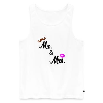 mr and mrs 02 - Men's Premium Organic Tank Top - white - Front - AI Model Male 178 light (178cm)
