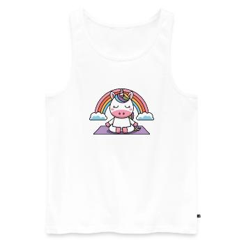 licorne de yoga - Débardeur bio Premium Homme - blanc - Devant - Michal (187cm)