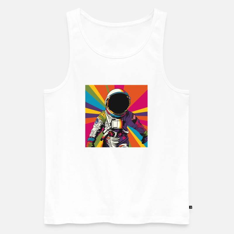 VIBE ASTRONAUT - Männer Premium Bio Tank Top - Weiß