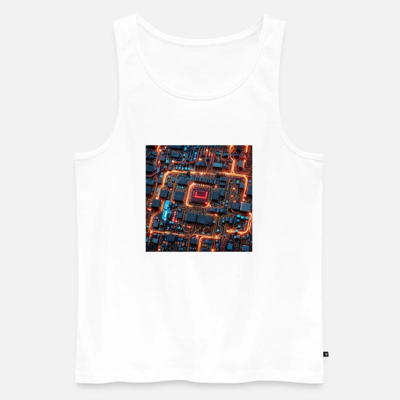 Hellchip - Männer Premium Bio Tank Top - Weiß