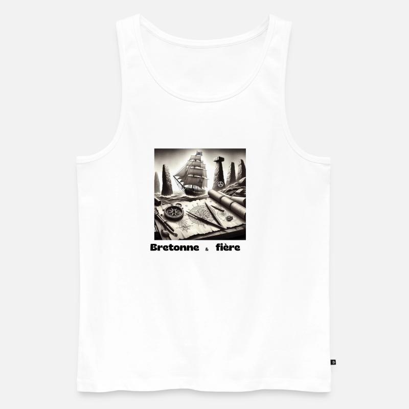 Stolzer Bretone - Männer Premium Bio Tank Top - Weiß