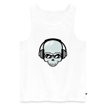 Skull Skeleton Skull Horror Halloween Head - Men's Premium Organic Tank Top - white - Front - AI Model Male 178 light (178cm)