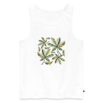 Liste - Männer Premium Bio Tank Top - Weiß - Vorne - Michal (187cm)