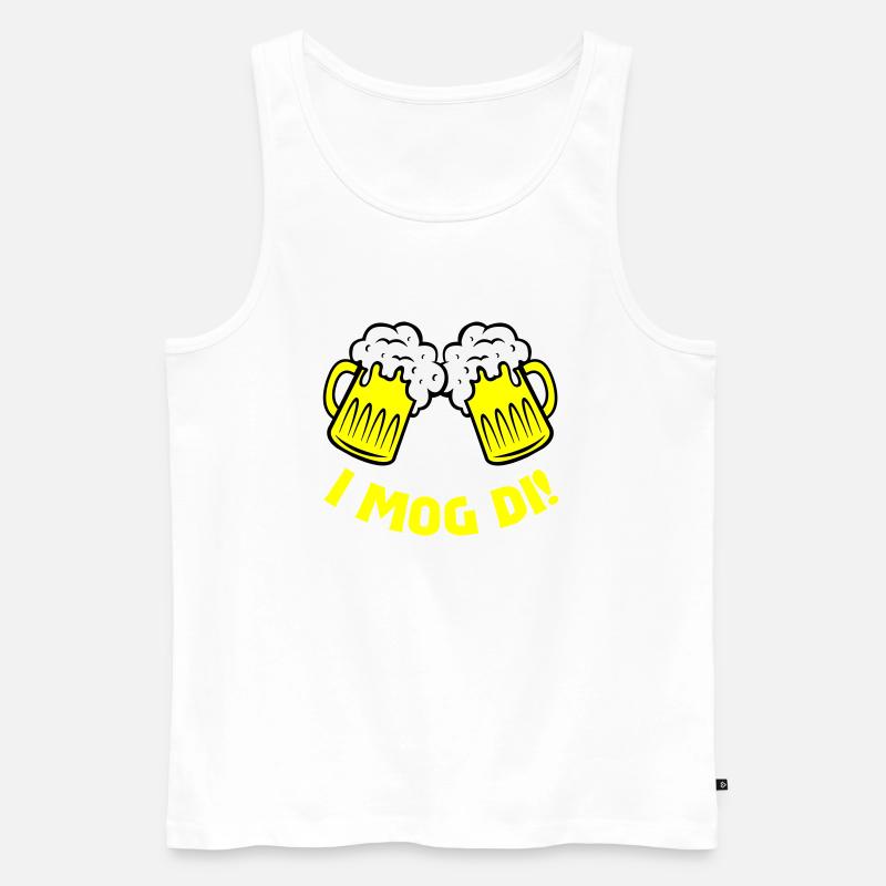 bier i mog di - Männer Premium Bio Tank Top - Weiß