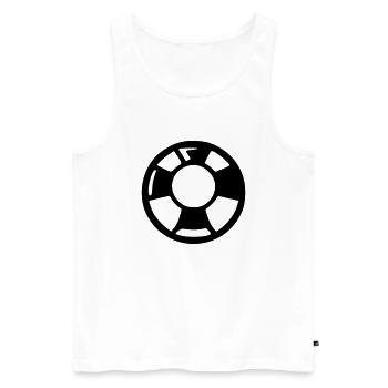 Rettungsboje - Männer Premium Bio Tank Top - Weiß - Vorne - AI Model Male 178 light (178cm)