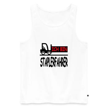 Gabelstapler - Männer Premium Bio Tank Top - Weiß - Vorne - Michal (187cm)