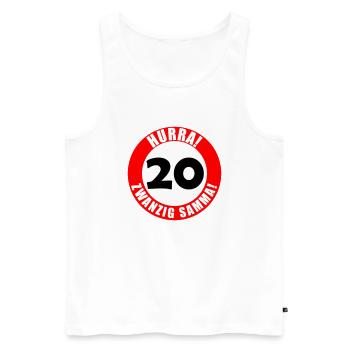 20. Geburtstag Hurra lustiger Spruch - Männer Premium Bio Tank Top - Weiß - Vorne - AI Model Male 178 light (178cm)