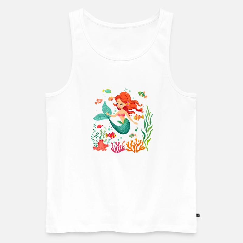 Der Mythos der Meerjungfrau - Männer Premium Bio Tank Top - Weiß