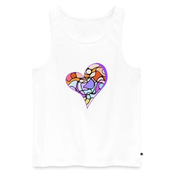 Buntes Herz - Männer Premium Bio Tank Top - Weiß - Vorne - AI Model Male 178 light (178cm)