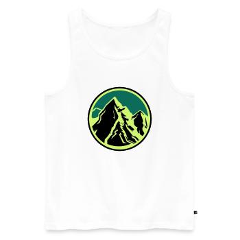 Montagnes Montagnes - Débardeur bio Premium Homme - blanc - Devant - AI Model Male 178 light (178cm)