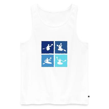 Kanupolo Canoe Polo Spieler Retro Style - Männer Premium Bio Tank Top - Weiß - Vorne - Michal (187cm)