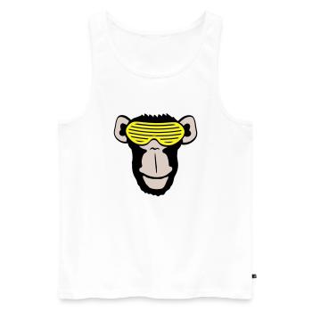 Funky Sonnenbrille Gorilla Cooler Party Affe Spaß - Männer Premium Bio Tank Top - Weiß - Vorne - AI Model Male 178 light (178cm)