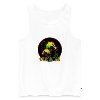 Reggae - Débardeur bio Premium Homme - blanc - Devant - Michal (187cm)