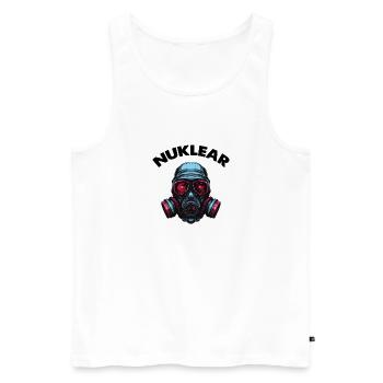 Gasmaske - Männer Premium Bio Tank Top - Weiß - Vorne - AI Model Male 178 light (178cm)