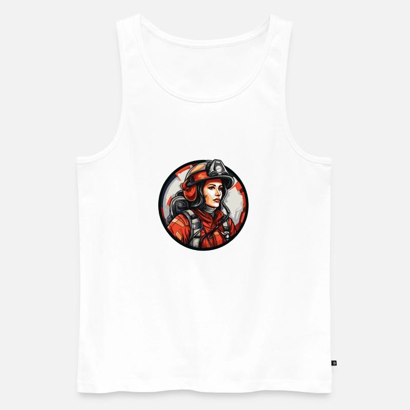 Feuerwehrfrau - Männer Premium Bio Tank Top - Weiß