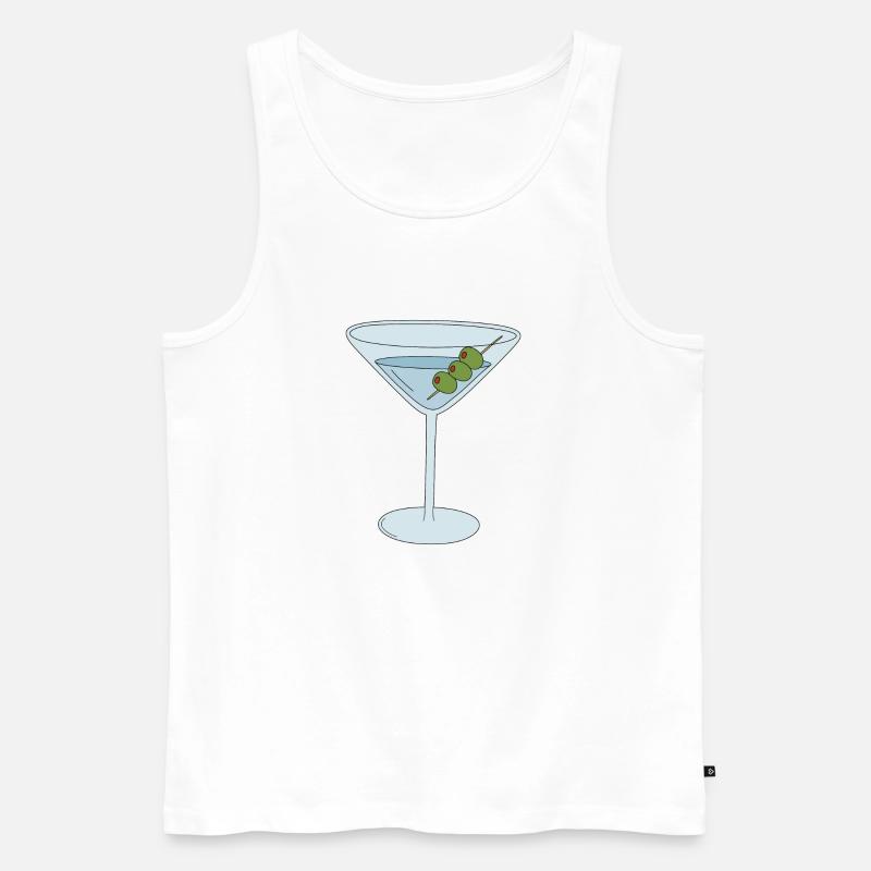 Martini mit Oliven - Männer Premium Bio Tank Top - Weiß