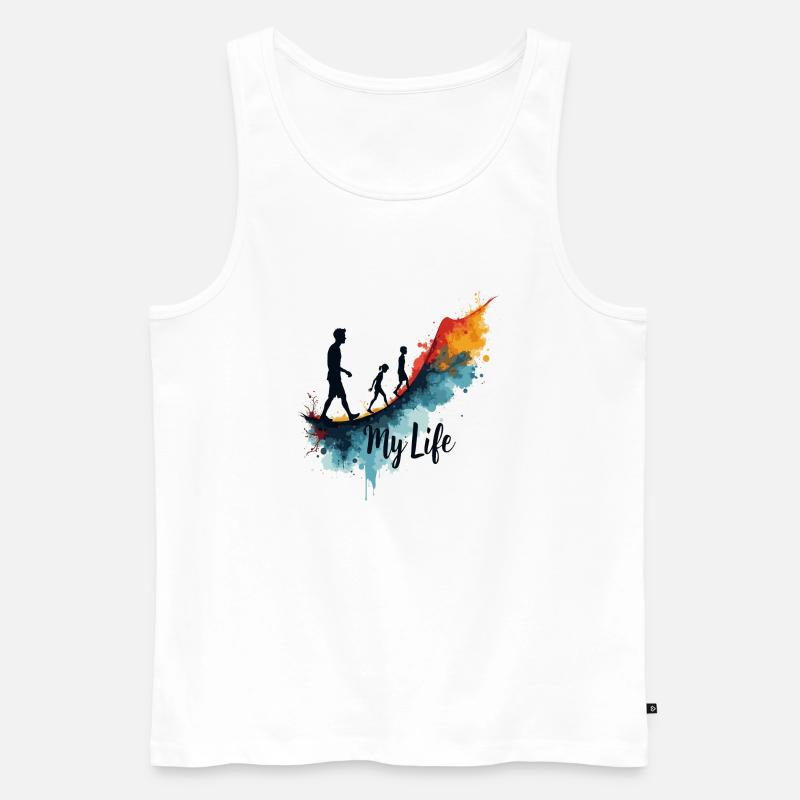 Mein Leben - Männer Premium Bio Tank Top - Weiß