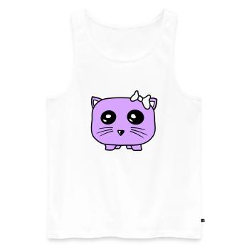 Fille chat joli arc petit hamster femme - Débardeur bio Premium Homme - blanc - Devant - Michal (187cm)