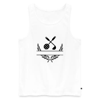 Cook tools in laurel wreath - Men's Premium Organic Tank Top - white - Front - AI Model Male 178 light (178cm)