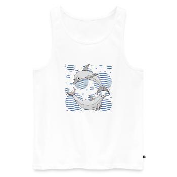 Delphine - Männer Premium Bio Tank Top - Weiß - Vorne - Michal (187cm)