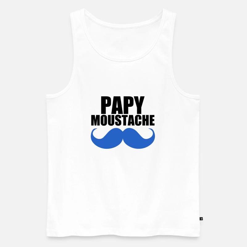Opa Schnurrbart - Männer Premium Bio Tank Top - Weiß