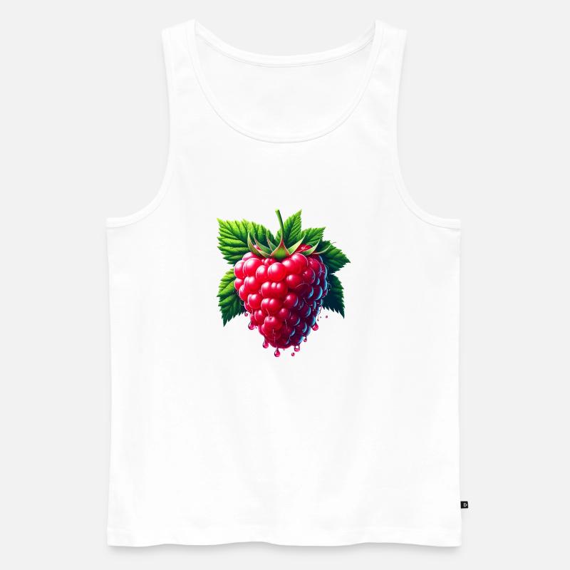 Flüssige Blatthimbeere - Männer Premium Bio Tank Top - Weiß