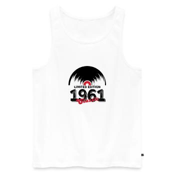 Limited edition 1961 Classic vinyle - Débardeur bio Premium Homme - blanc - Devant - Michal (187cm)
