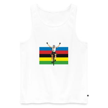Vélo et cycliste - Débardeur bio Premium Homme - blanc - Devant - Michal (187cm)