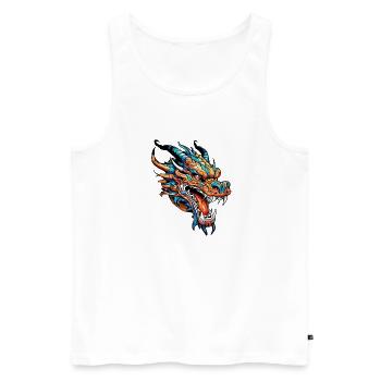 Drachen - Männer Premium Bio Tank Top - Weiß - Vorne - Michal (187cm)