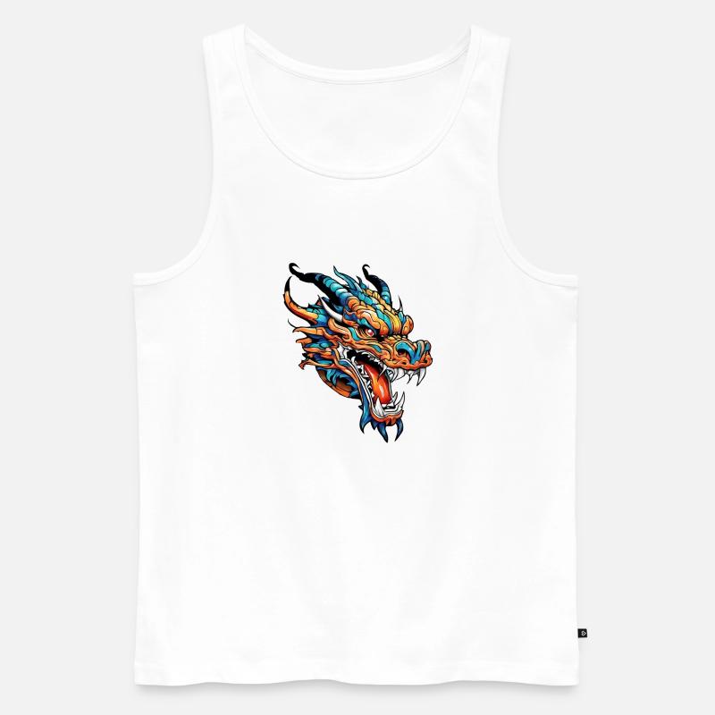 Drachen - Männer Premium Bio Tank Top - Weiß