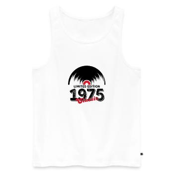 Limitierte Auflage 1975 Klassisches Vinyl - Männer Premium Bio Tank Top - Weiß - Vorne - Michal (187cm)