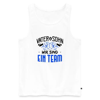 Father and son, we are a team - Men's Premium Organic Tank Top - white - Front - Michal (187cm)