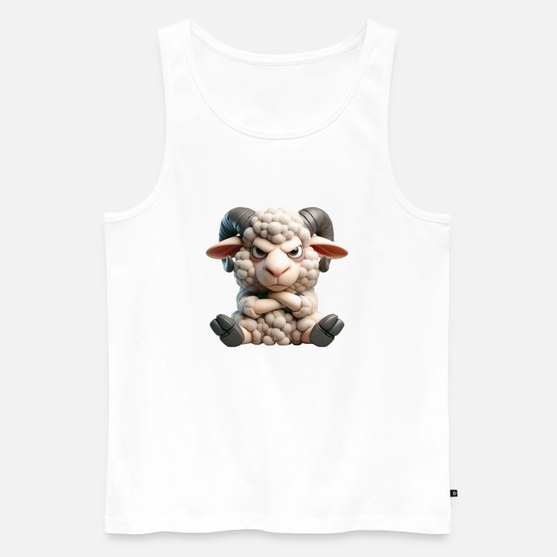 Schaf grimmig 2 - Männer Premium Bio Tank Top - Weiß