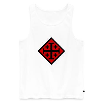 Jerusalem cross - Men's Premium Organic Tank Top - white - Front - AI Model Male 178 light (178cm)