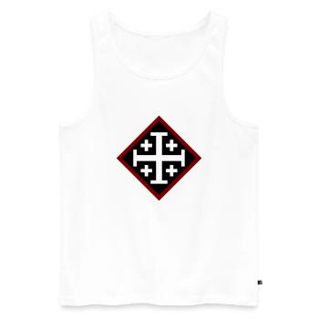 Jerusalem cross - Men's Premium Organic Tank Top - white - Front - AI Model Male 178 light (178cm)