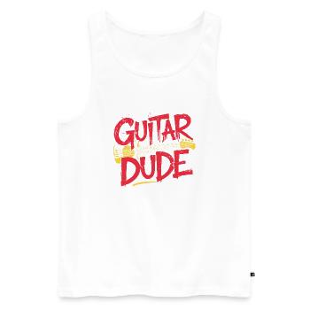 „Guitar Dude“ ist das perfekte Statement für echte - Männer Premium Bio Tank Top - Weiß - Vorne - Michal (187cm)