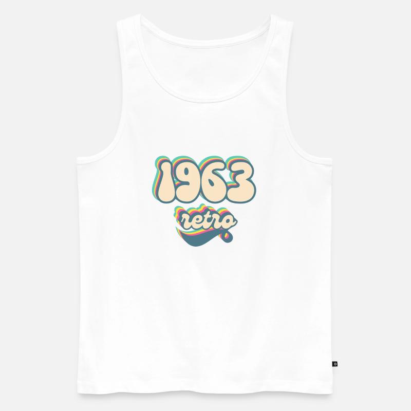 1963 Retro Geschenkidee - Männer Premium Bio Tank Top - Weiß