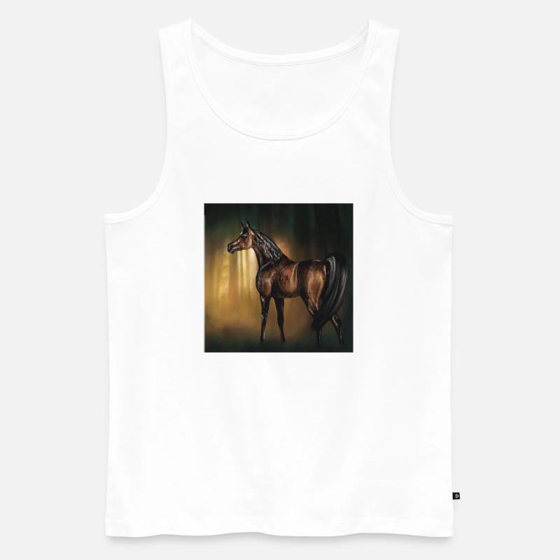 Pferd im Wald - Männer Premium Bio Tank Top - Weiß