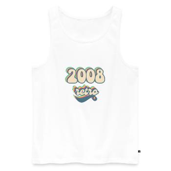 2008 Retro Geschenkidee - Männer Premium Bio Tank Top - Weiß - Vorne - AI Model Male 178 light (178cm)