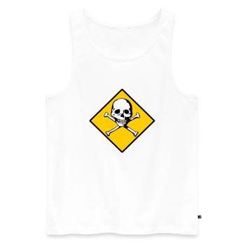 Schädel und Knochen - Männer Premium Bio Tank Top - Weiß - Vorne - Michal (187cm)