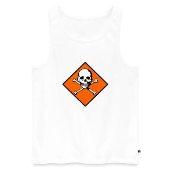 Schädel und Knochen - Männer Premium Bio Tank Top - Weiß - Vorne - Michal (187cm)