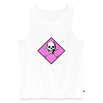 Schädel und Knochen - Männer Premium Bio Tank Top - Weiß - Vorne - Michal (187cm)