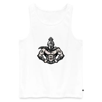 Spartaner - Männer Premium Bio Tank Top - Weiß - Vorne - AI Model Male 178 light (178cm)